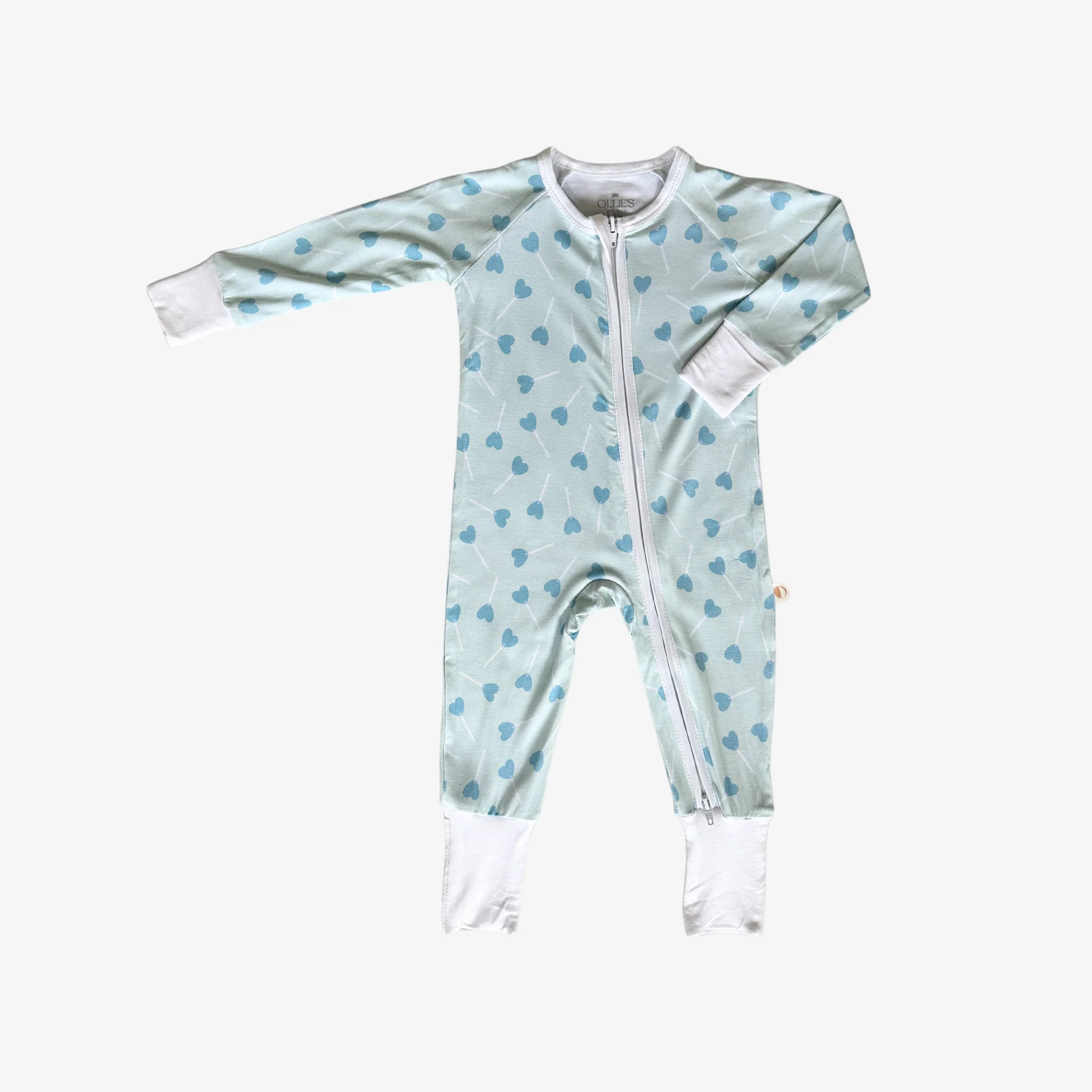 Zippered Romper in Sweetheart - Blue | Ollie's Day