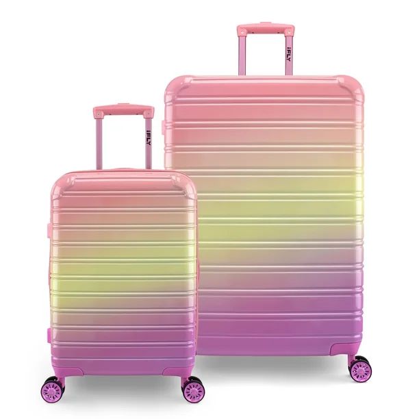 iFLY Hardside Luggage Fibertech 2 Piece Set, 20" Carry-On Luggage and 28" Checked Luggage, Sorbet... | Walmart (US)