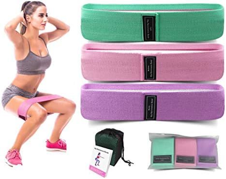 Booty Bands ,Fabric Resistance Bands (3 Pack Set) for Legs and Butt, Exercise Fitness Bands for Wome | Amazon (US)