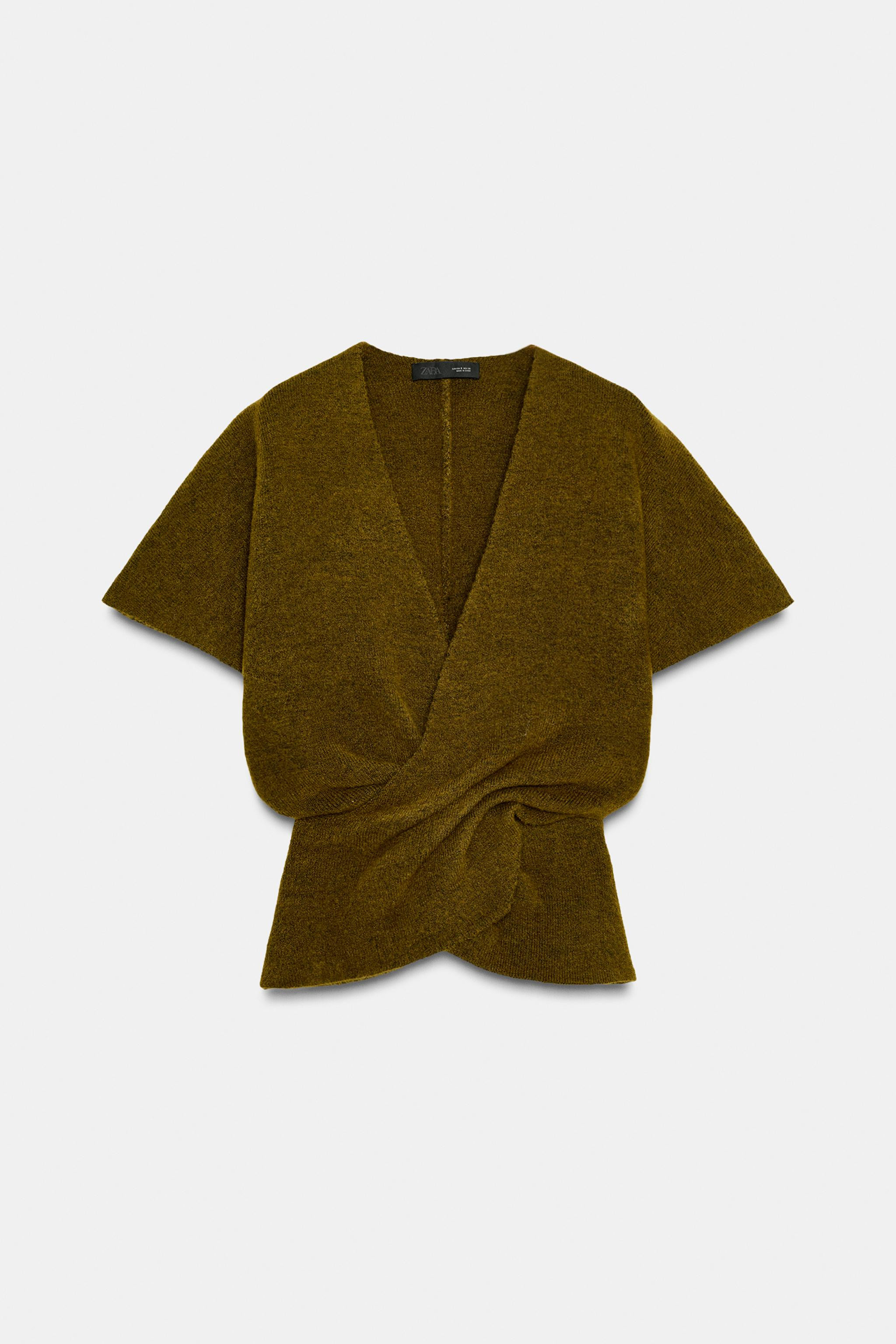 DRAPED KNIT SHORT SLEEVE JUMPER | Zara US