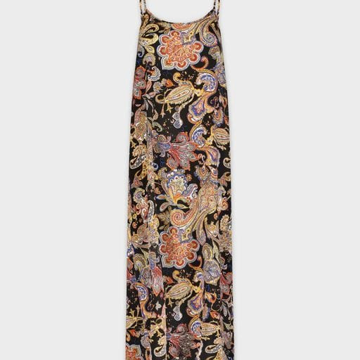 CREW NECK SLIP DRESS-PAISLEY | Fame On central
