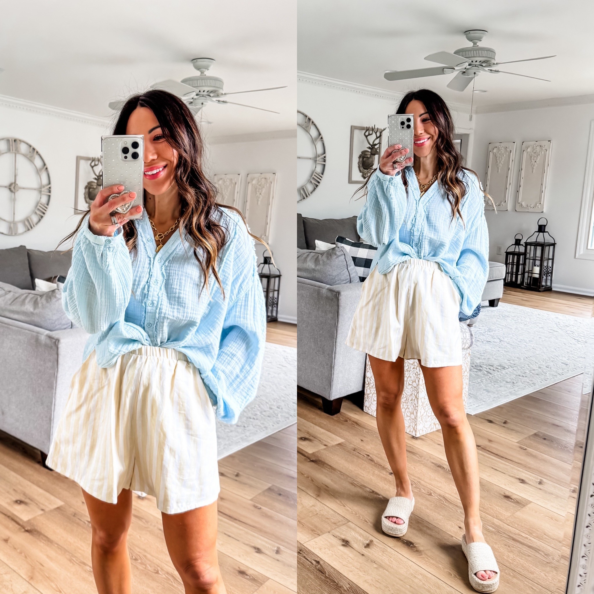 Social Threads code Tammy10 thru 3/31. One time use. Xs gauze top. Small shorts. Sandals TTS.

#LTKOver40 #LTKFindsUnder100