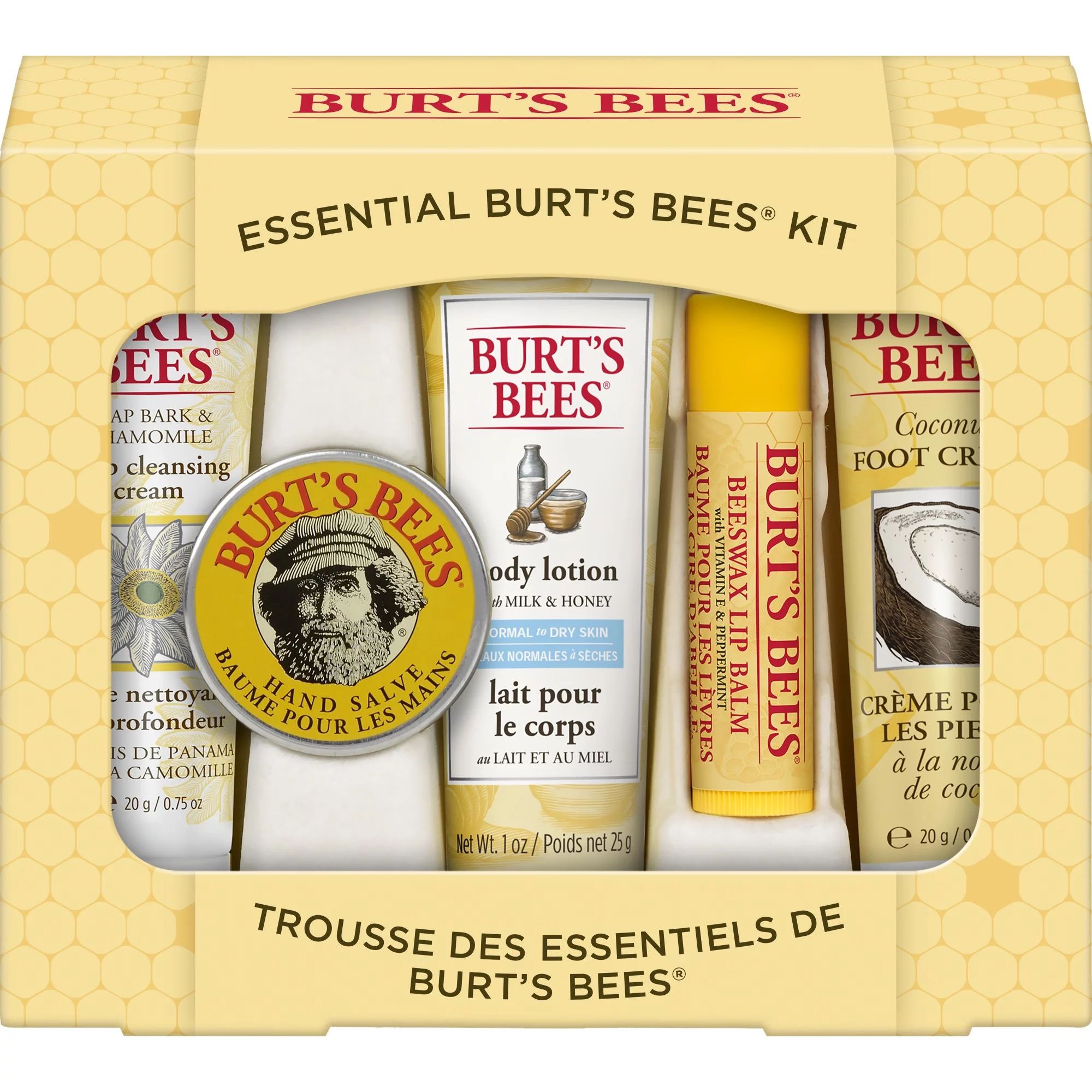 Burt's Bees Essential Gift Set - Cleansing Cream, Hand Salve, Body Lotion, Foot Cream and Lip Bal... | Walmart (US)