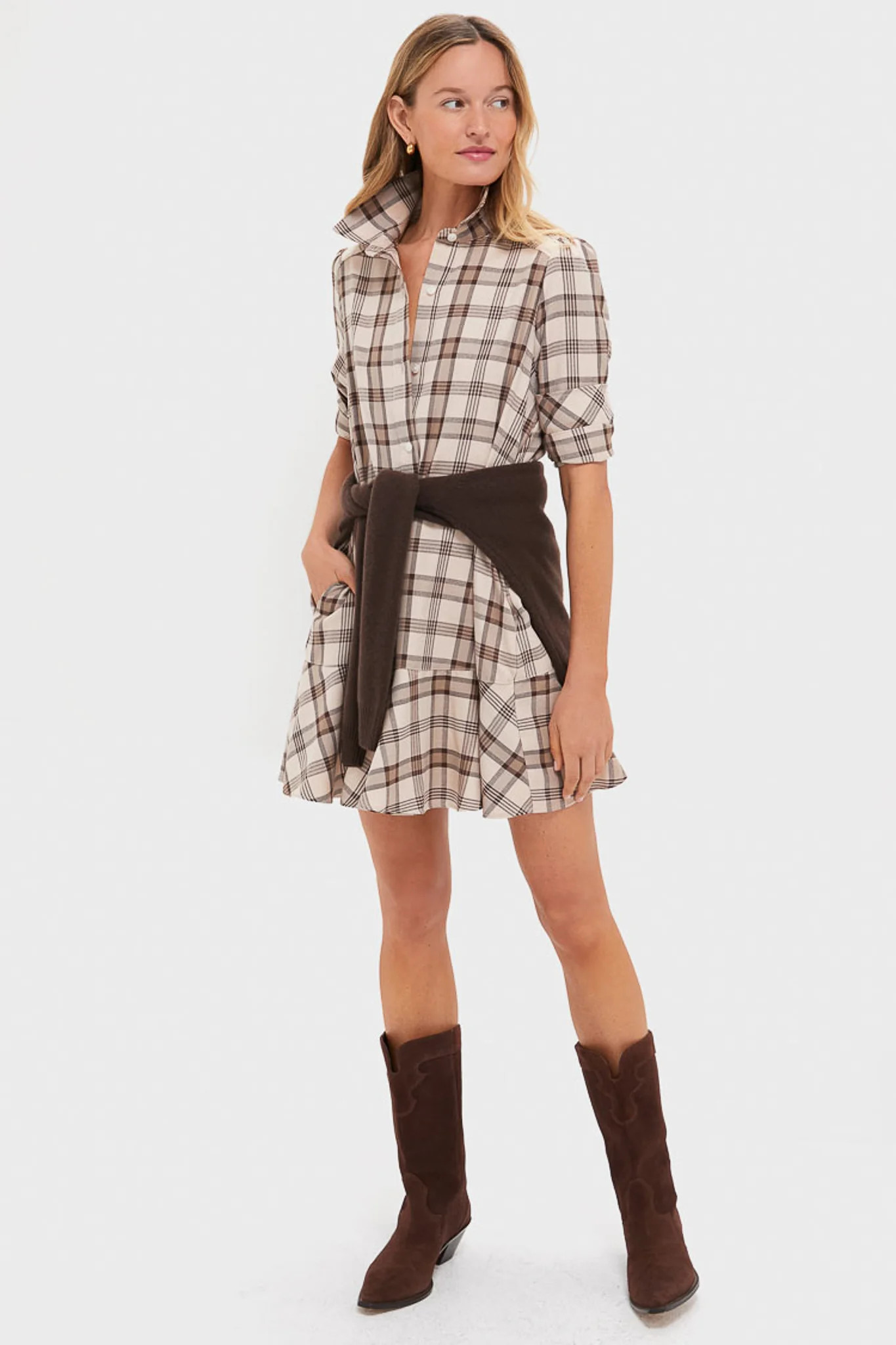 Brown Plaid Callahan Shirt Dress | Tuckernuck (US)