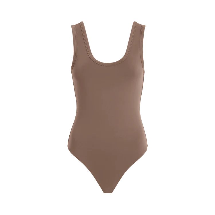 Seamless Scoop Tank Bodysuit | Coffee | nuuds