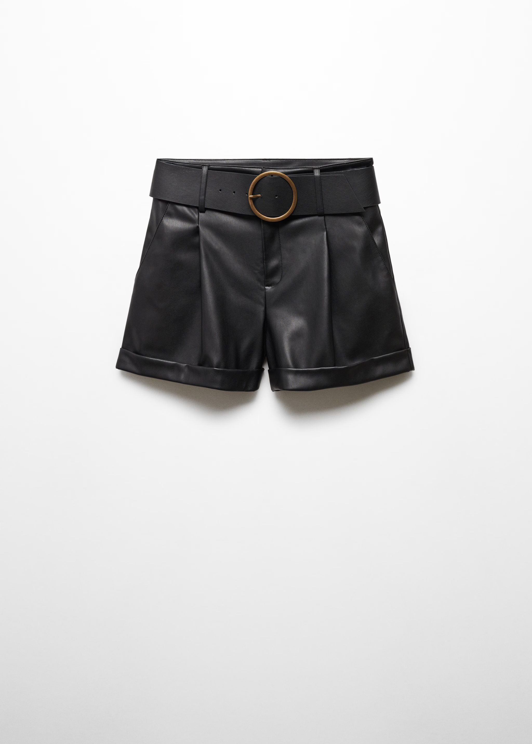 Leather effect belt shorts - Woman | MANGO USA | MANGO (US)