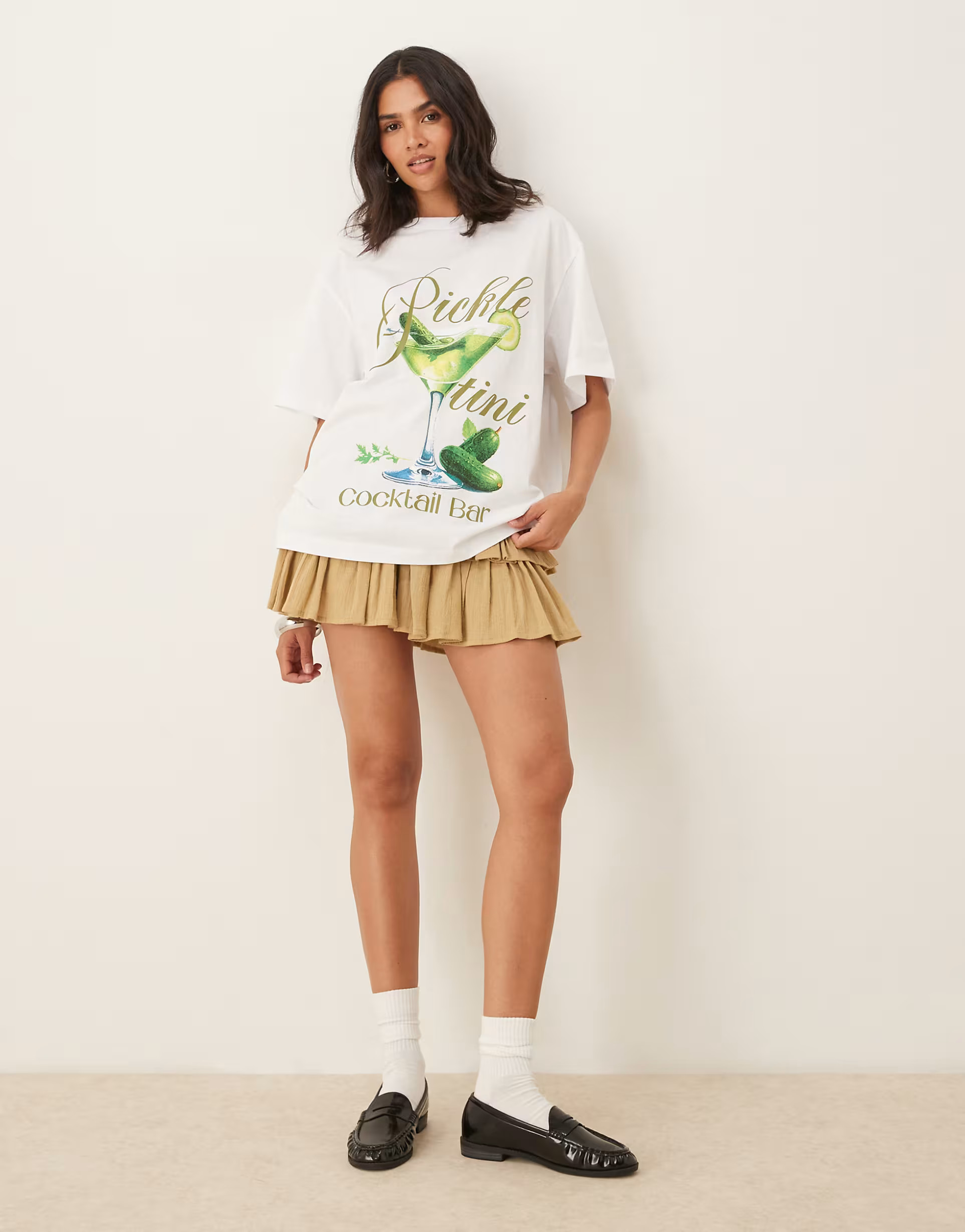 ASOS DESIGN oversized tee with pickle drink graphic in ivory | ASOS (Global)