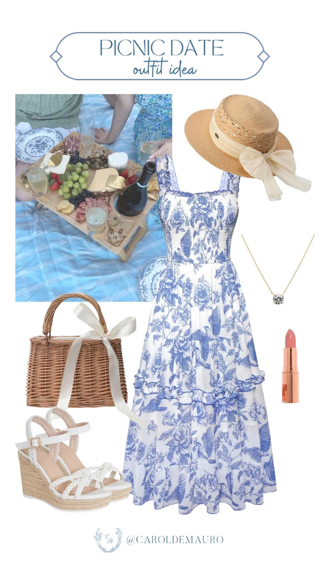 picnic date, outfit idea, summer outfit, floral dress, midi tiered dress, woven hat, rattan handbag, espadrilles wedges, petite fashion

#LTKootd #LTKPetite #LTKU