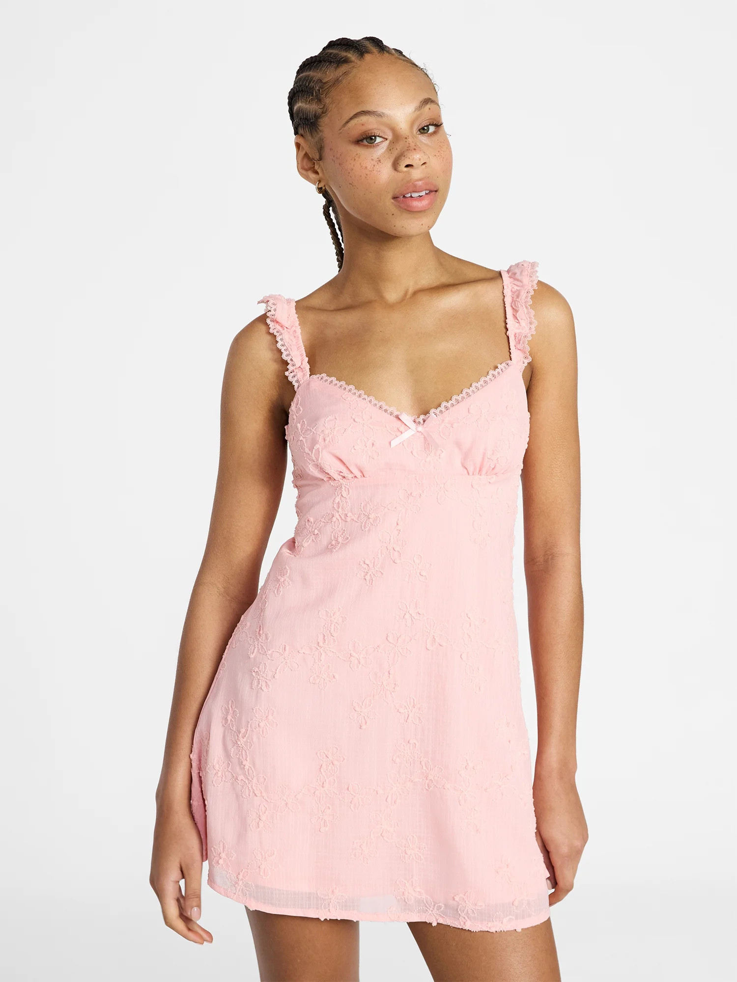 No Boundaries Ruffle Strap Mini Dress, Women's XXS-XXL | Walmart (US)
