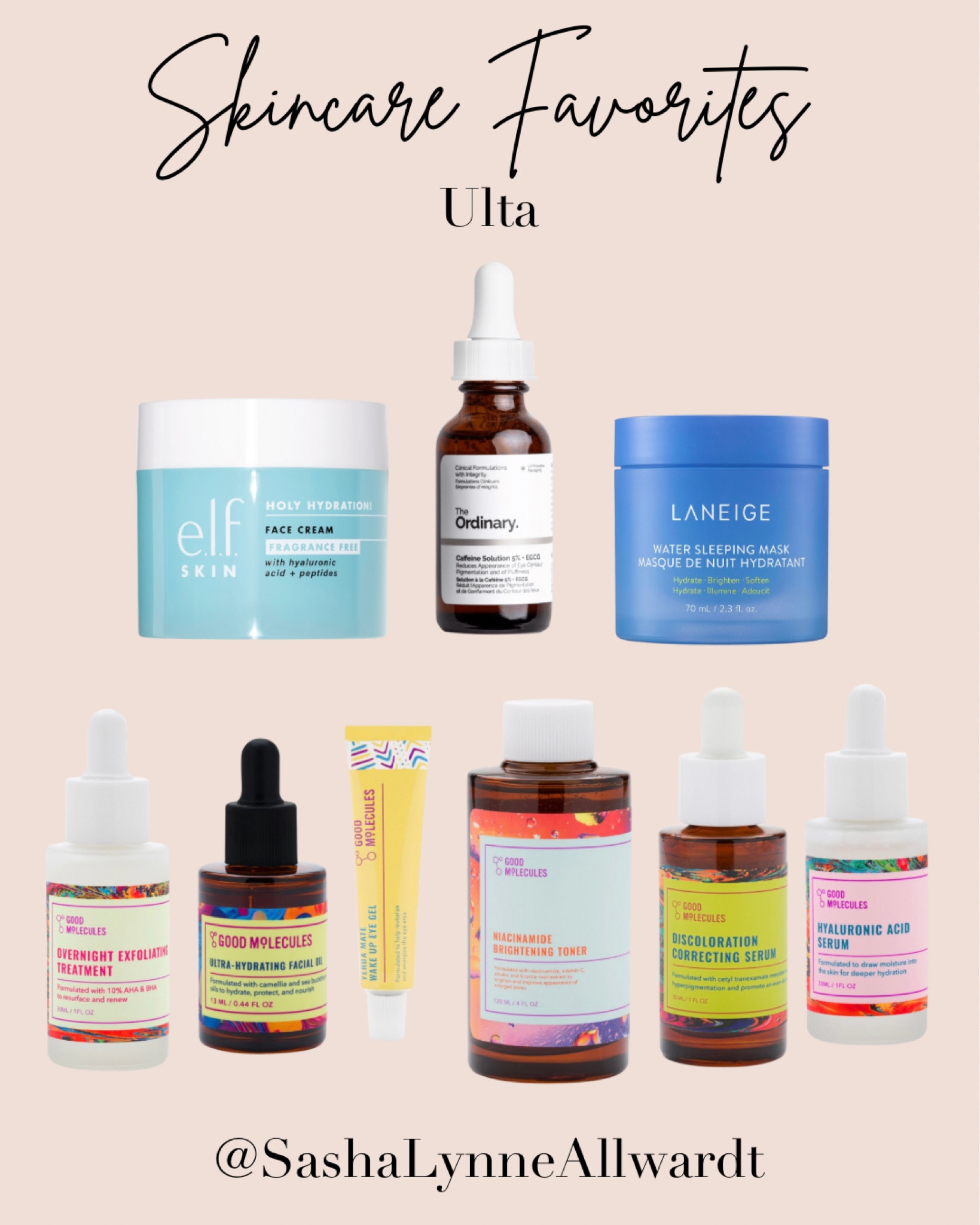 Skincare favorites from Ulta and Sephora 
Good Molecules
e.l.f. 
The Ordinary 
Laneige 
#ulta #ultafinds #skincare #sephora #skincarefavorites #ultaskincare #sephoraskincare 

#LTKFind #LTKbeauty #LTKunder50