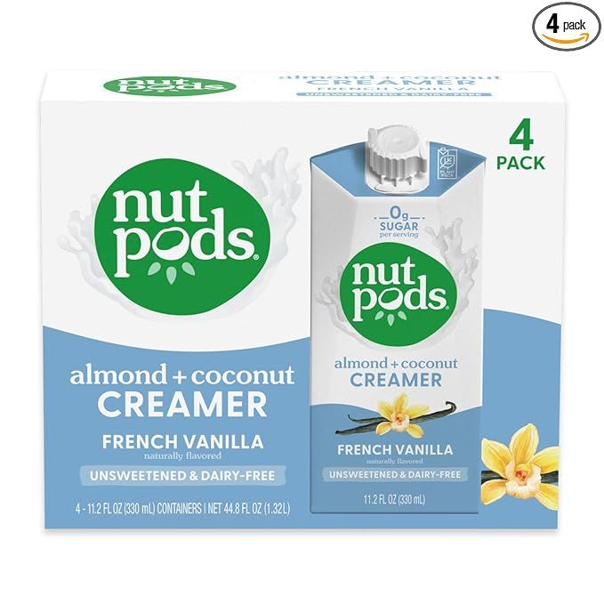 nutpods French Vanilla, (4-Pack), Unsweetened Dairy-Free Creamer, Made from Almonds and Coconuts,... | Amazon (US)