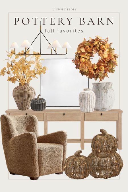 Pottery barn fall favorites! 

Home decor, console table, entry table, pumpkin, candle, woven, vase, chandelier, accent chair, boucle, autumn, wreath, entry, mirror 

#LTKSeasonal #LTKhome #LTKsalealert