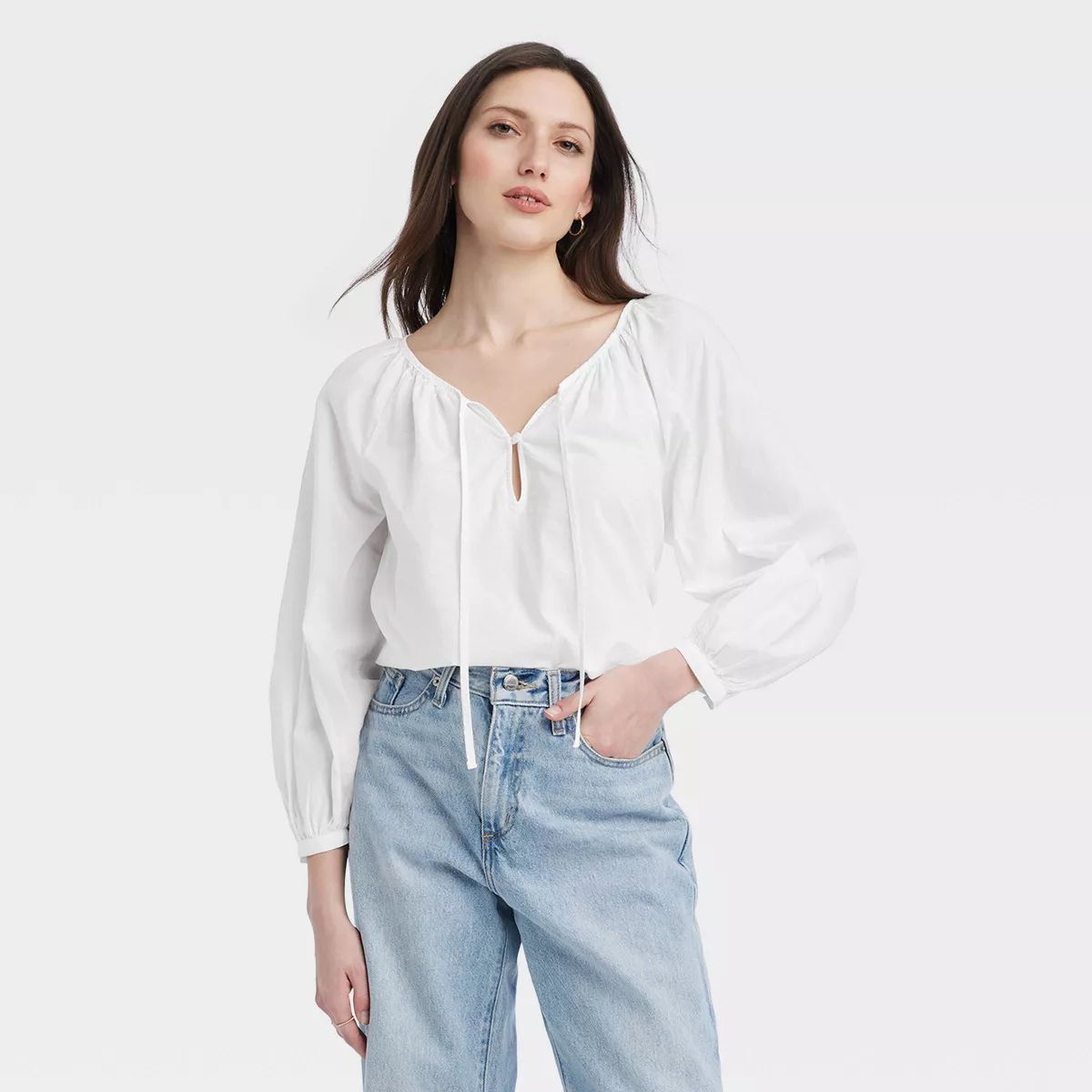 Women's Long Sleeve Blouse - Universal Thread™ White M | Target