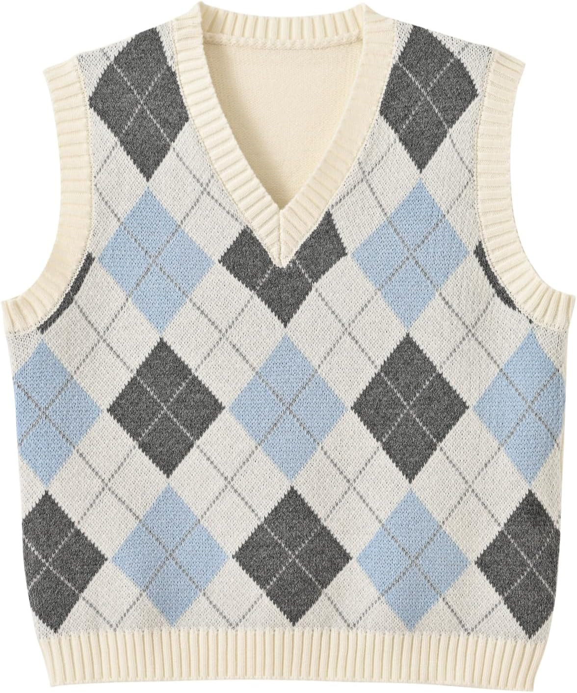 Women's Sweater Vest,Y2K Sleeveless Pattern Preppy Style Knitted Crop Tank Top for Girl | Amazon (US)