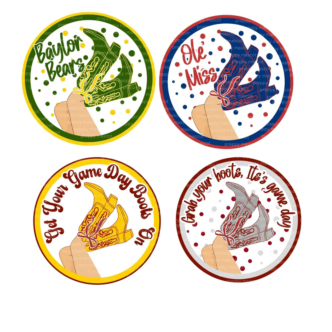 Boots Game Day Button With Pin - School State College University Football Team - Mom Gift Custom ... | Etsy (US)