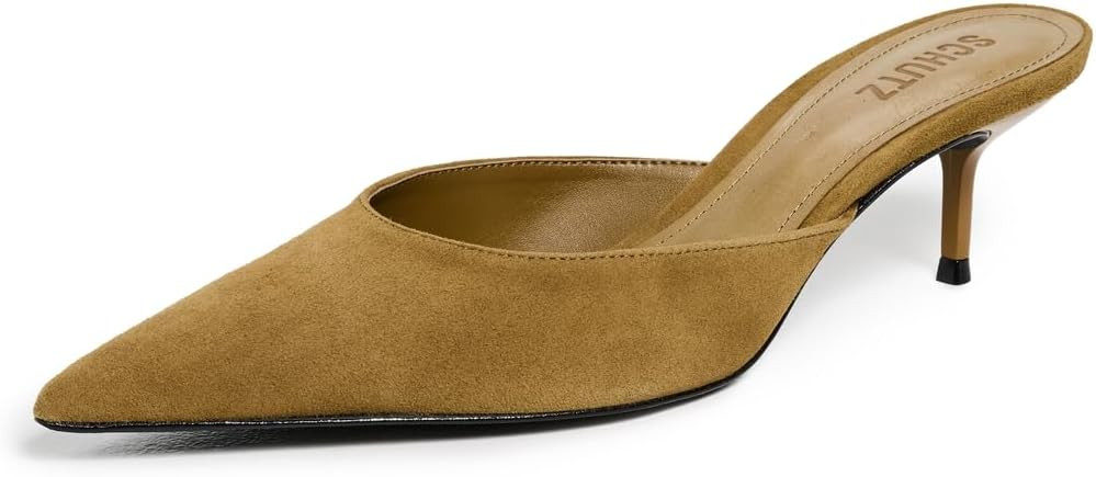 SCHUTZ Women's Julie Kitten Heel Mules | Amazon (US)