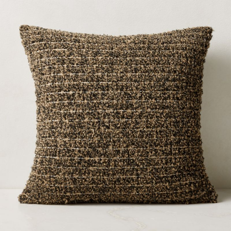 Nazare Brown Modern Throw Pillow with Down-Alternative Insert 23'' + Reviews | CB2 | CB2