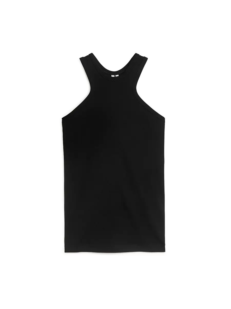 Ribbed Racer Tank - Black - ARKET GB | ARKET (US&UK)