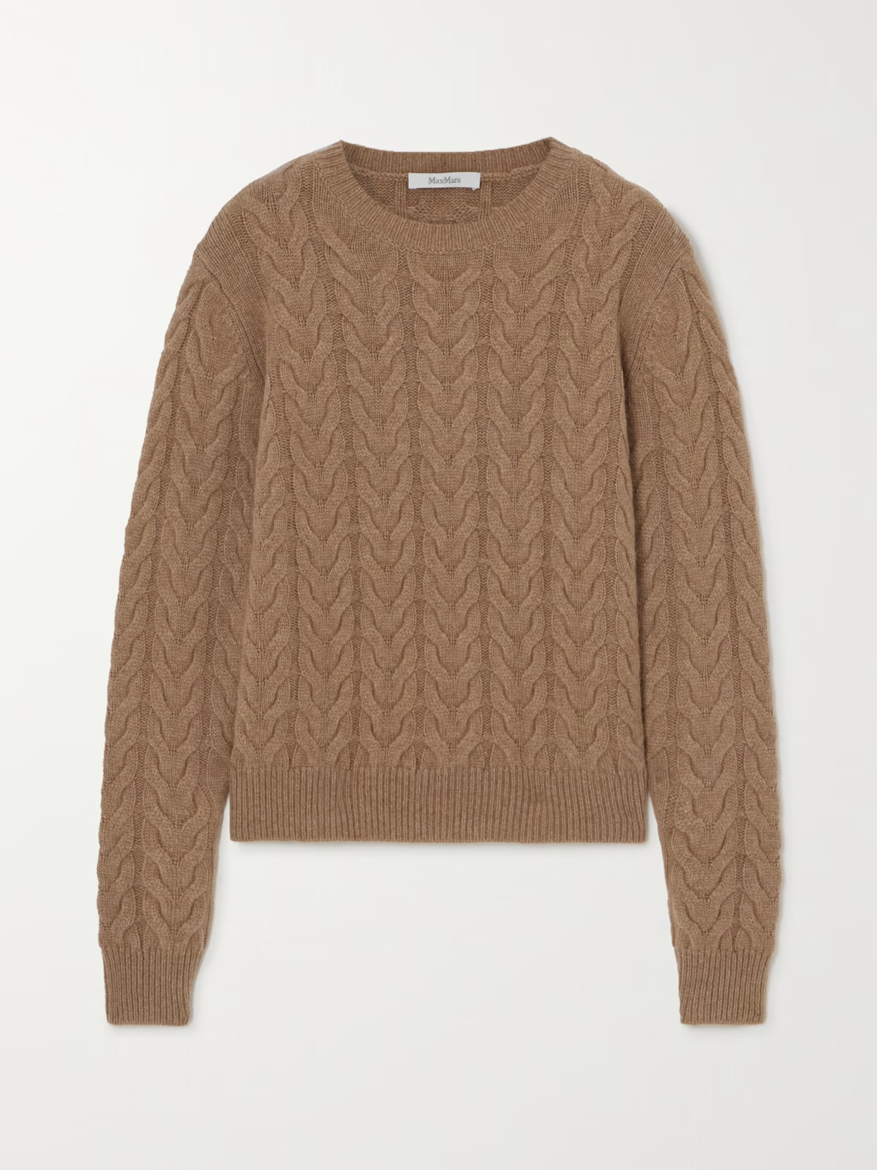Max Mara - Odessa Cable-knit Cashmere Sweater - Camel | NET-A-PORTER (UK & EU)