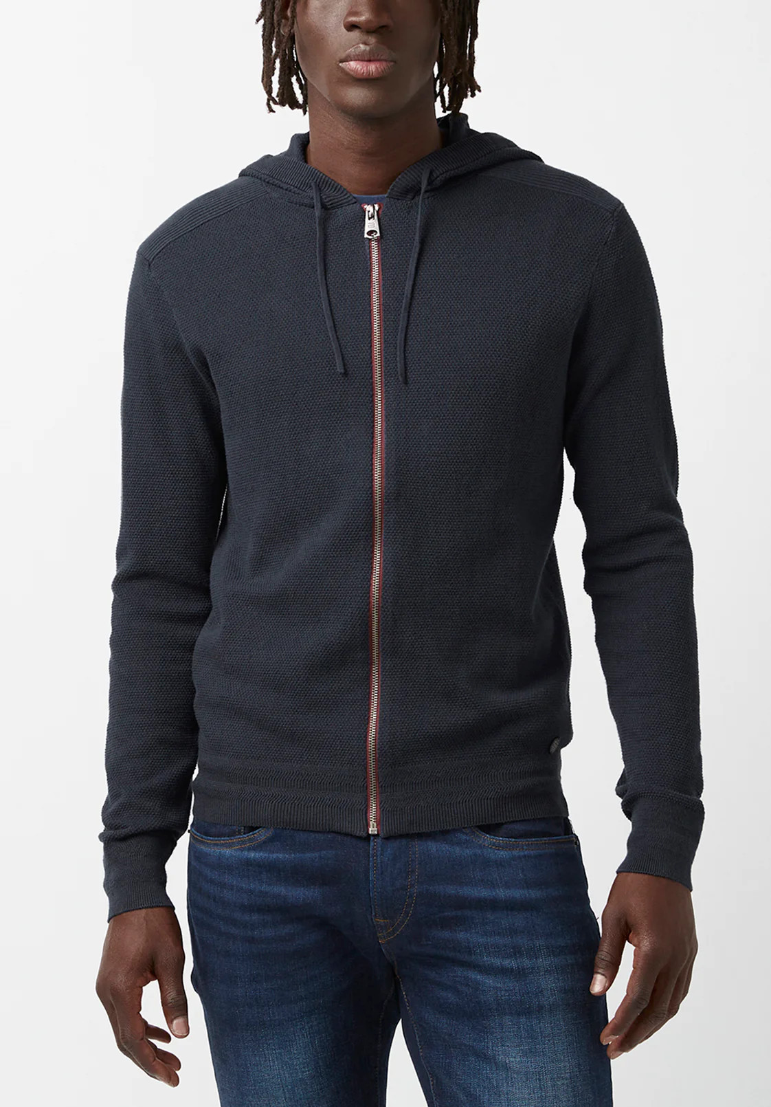 Wasolop Men’s Long-Sleeve Hoodie Sweater in Midnight Blue - BM24057 | Buffalo David Bitton