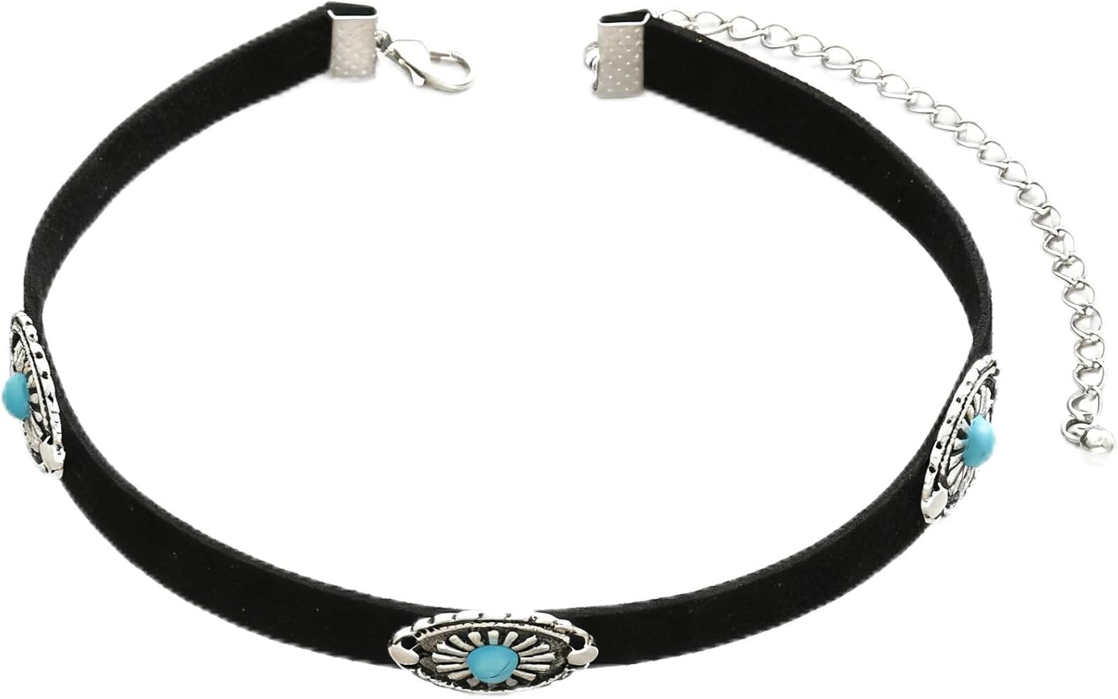 Western Turquoise Choker Necklace for Women, Gothic Black Velvet Choker, Boho Style Black Choker ... | Amazon (US)