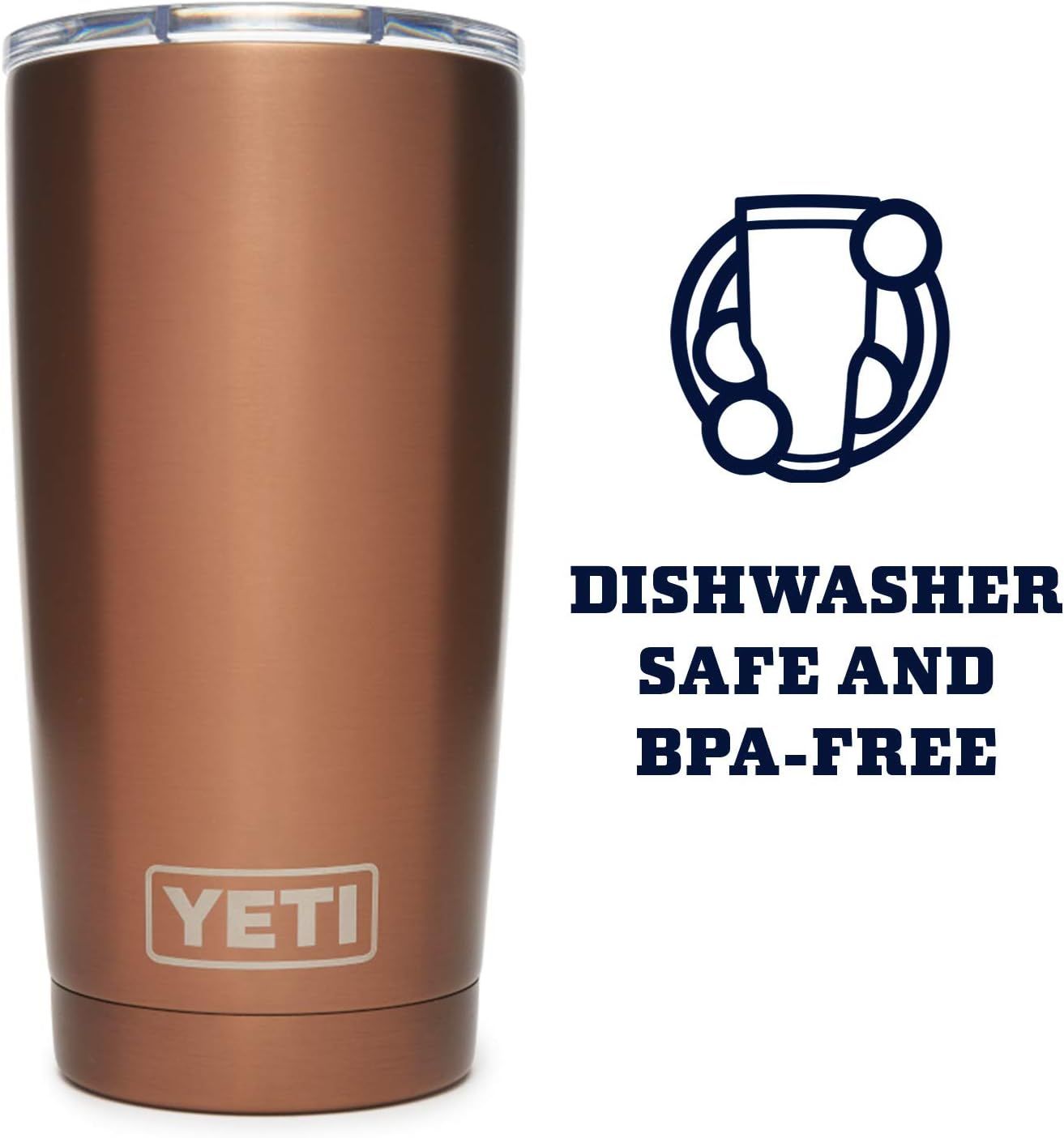 YETI Rambler 20 oz Tumbler, Stainless Steel, Vacuum Insulated with MagSlider Lid, Copper | Amazon (US)