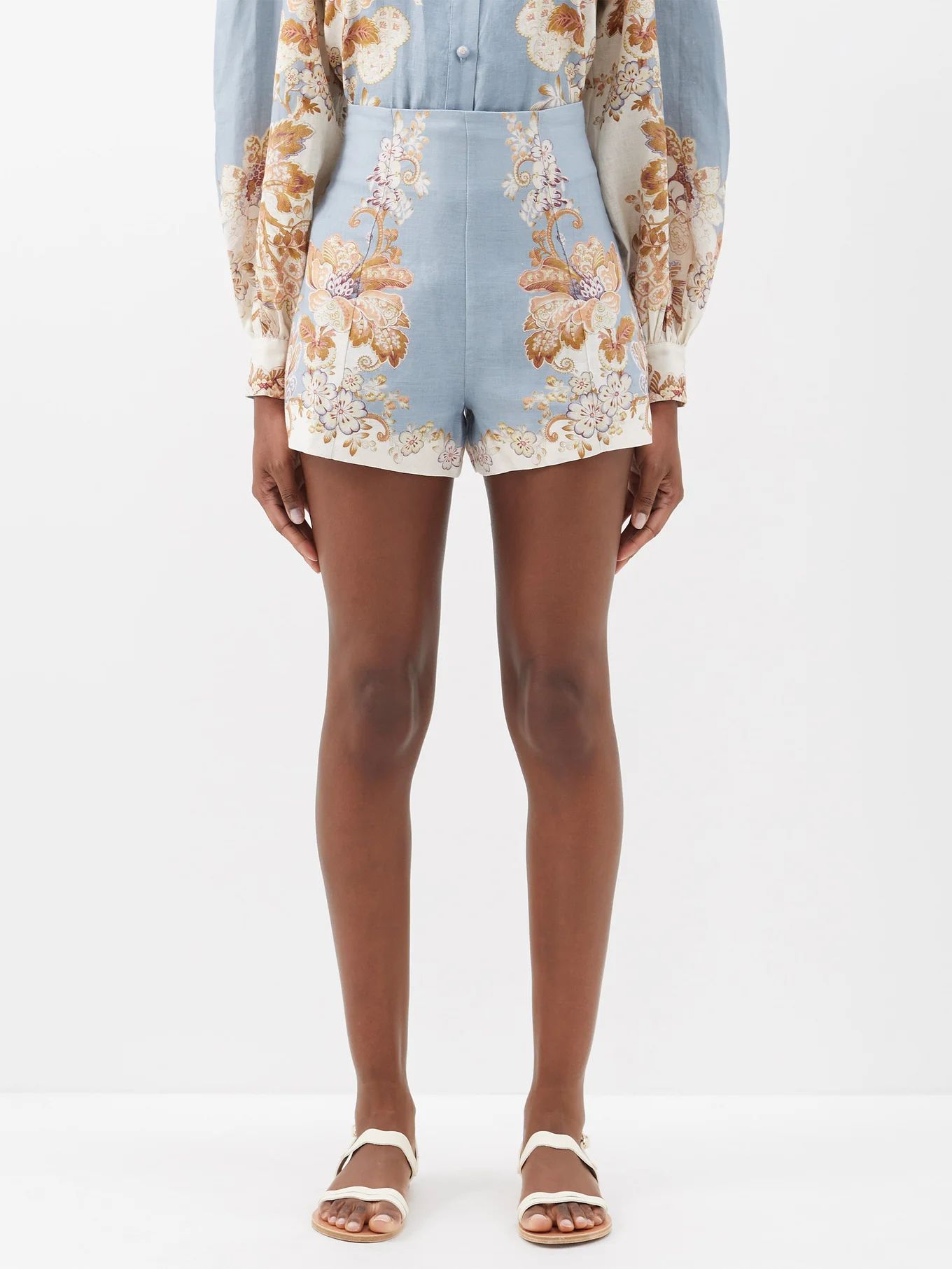 Blythe floral-print linen shorts | ALÉMAIS | Matches (US)