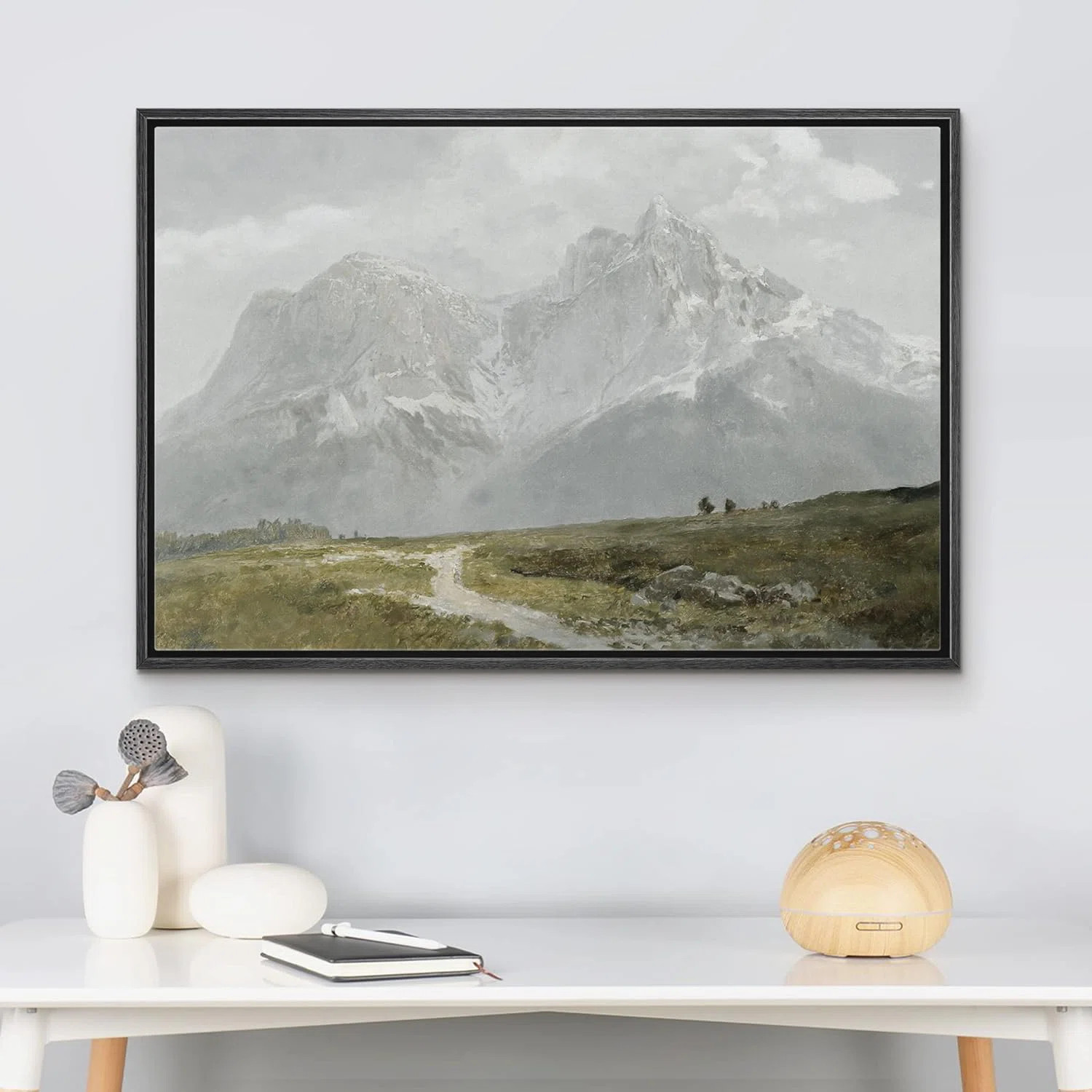 Rustic Countryside " IDEA4WALL Framed Canvas Print Wall Art Vintage Winter Storm Mountain Valley ... | Wayfair North America