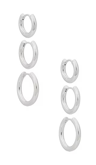 Triples Hoop Set in Silver | Revolve Clothing (Global)
