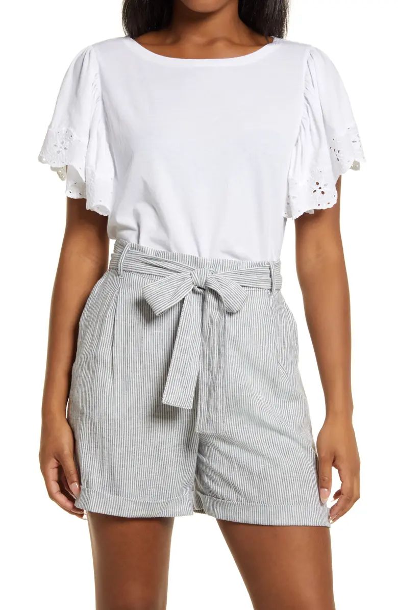 Caslon® Eyelet Detail T-Shirt | Nordstrom | Nordstrom