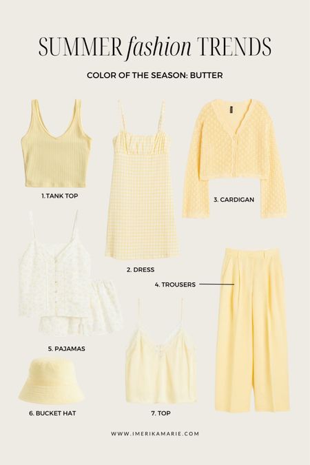 summer fashion trends. yellow outfit. yellow dress. yellow cardigan. bucket hat. pajamas. trousers. H&M finds. tank top

#LTKunder100 #LTKunder50 #LTKstyletip