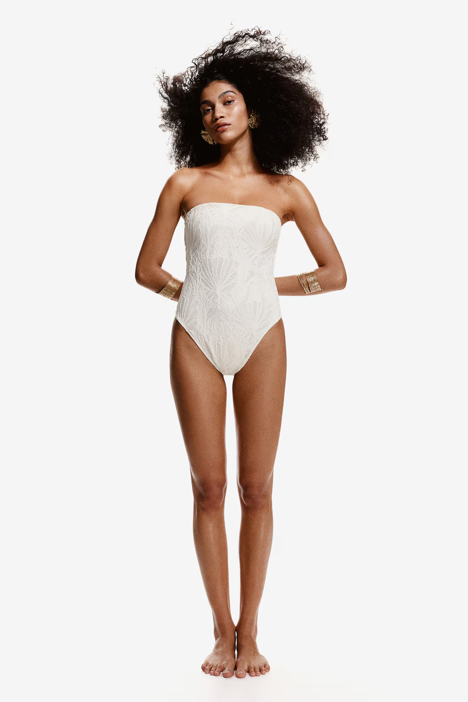 Padded-cup High-leg Bandeau Swimsuit | H&M (US + CA)