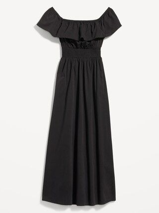 Waist-Defined Ruffled Off-The-Shoulder Smocked Maxi Dress for Women | Old Navy (US)