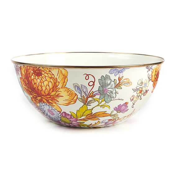 Flower Market Large Everyday Bowl - White | MacKenzie-Childs