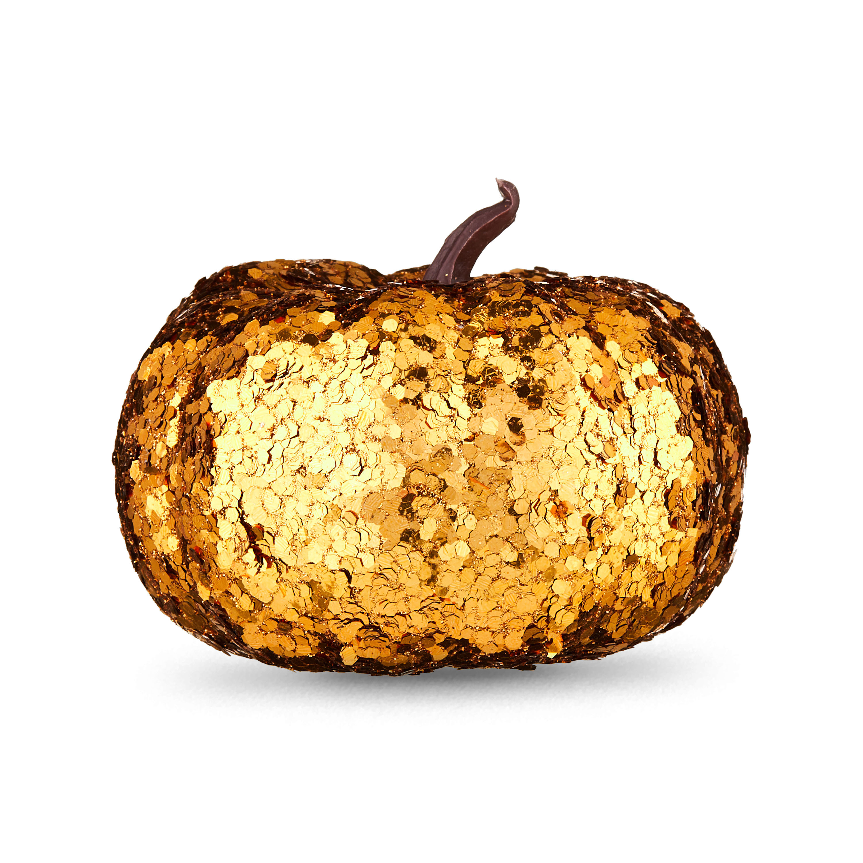 Fall, Harvest Orange Sequin Mini Foam Pumpkin Decoration, 3.5", by Way To Celebrate | Walmart (US)