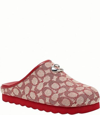 COACH Hadley Signature Logo Print Jacquard Clogs | Dillard's | Dillard's