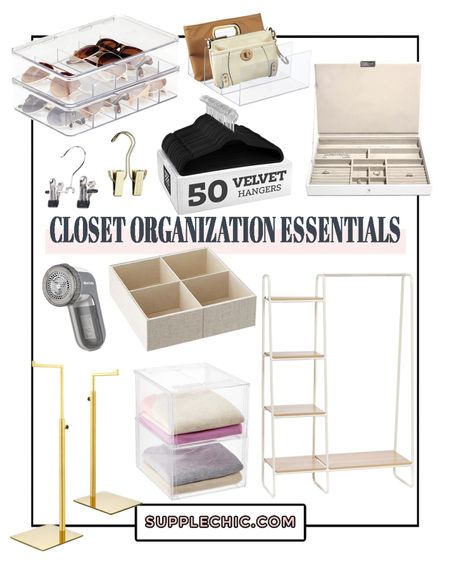 Closet organization essentials to try in 2023 featuring velvet hangers, handbag holders, sunglass organizer, Lint shaver, boot hanger, jewelry organizer and clothing rack

#LTKFind #LTKunder100 #LTKhome