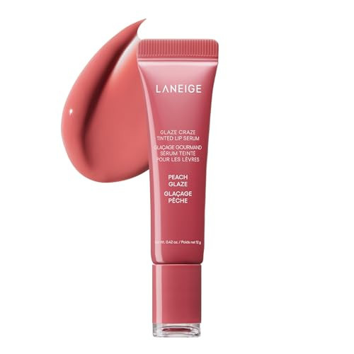 LANEIGE Glaze Craze Tinted Lip Serum for Hydrating, Glossy, Nourished Lips with Plumping Polypeptides, Peach Glaze | Amazon (US)