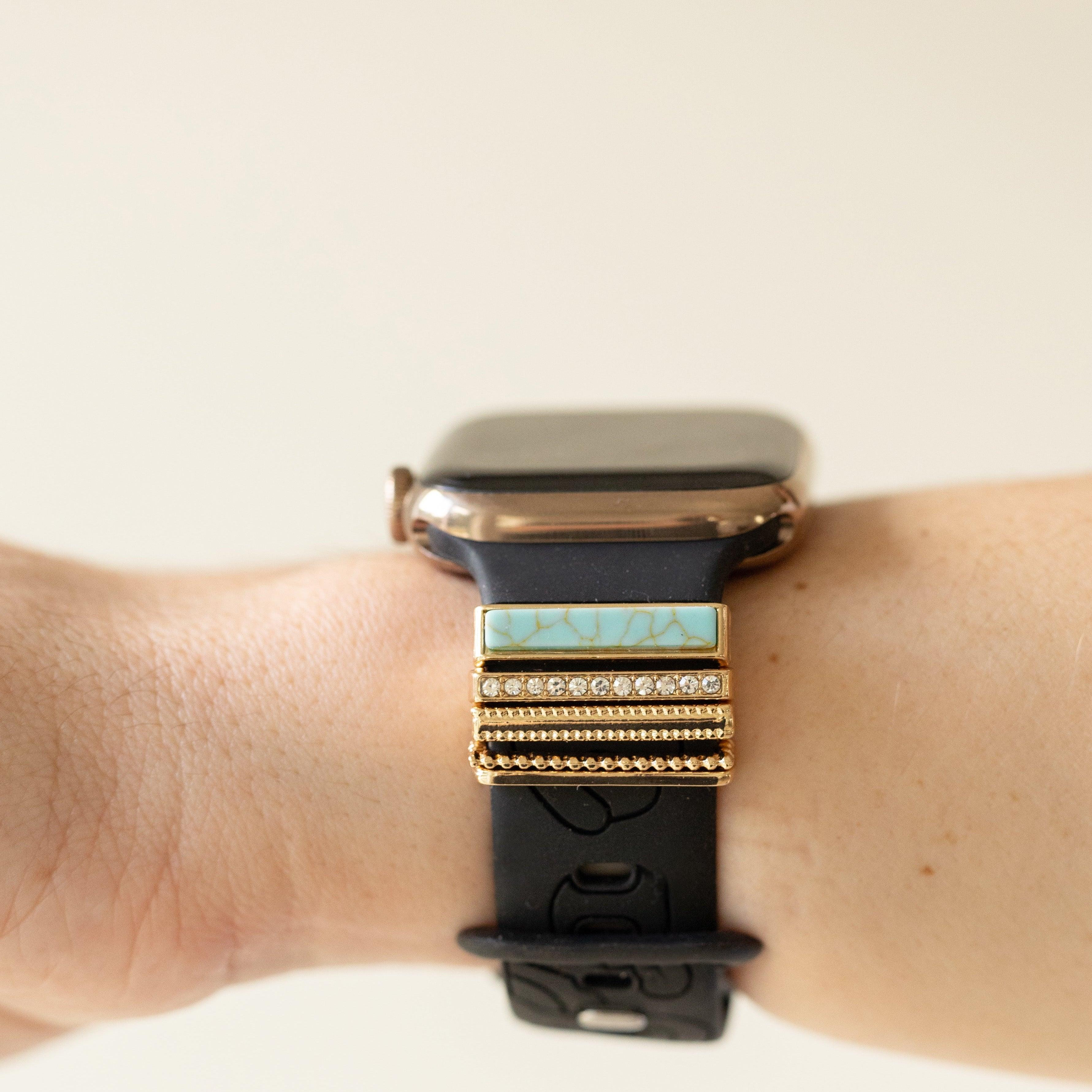 Eva Turquoise Smart Watch Band Black | StrawberryAvocados