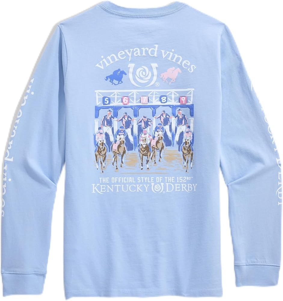 Vineyard Vines Boys' Boys' Kentucky Derby Long Sleeve and They're Off Pocket Tee | Amazon (US)