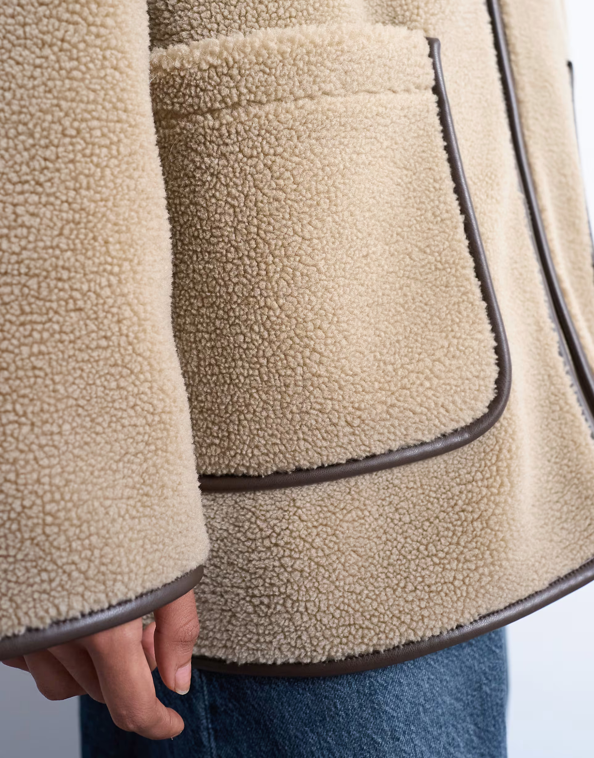 Topshop longline high neck chuck on shearling in teddy | ASOS (Global)