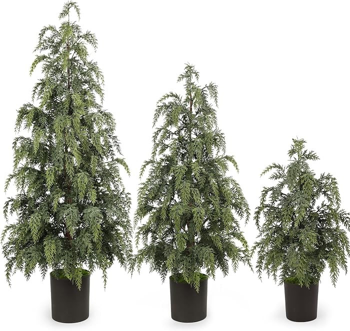 3PCS Christmas Artificial Cedar Trees for Outdoors Decorations, 2FT/3FT/4FT | Amazon (US)