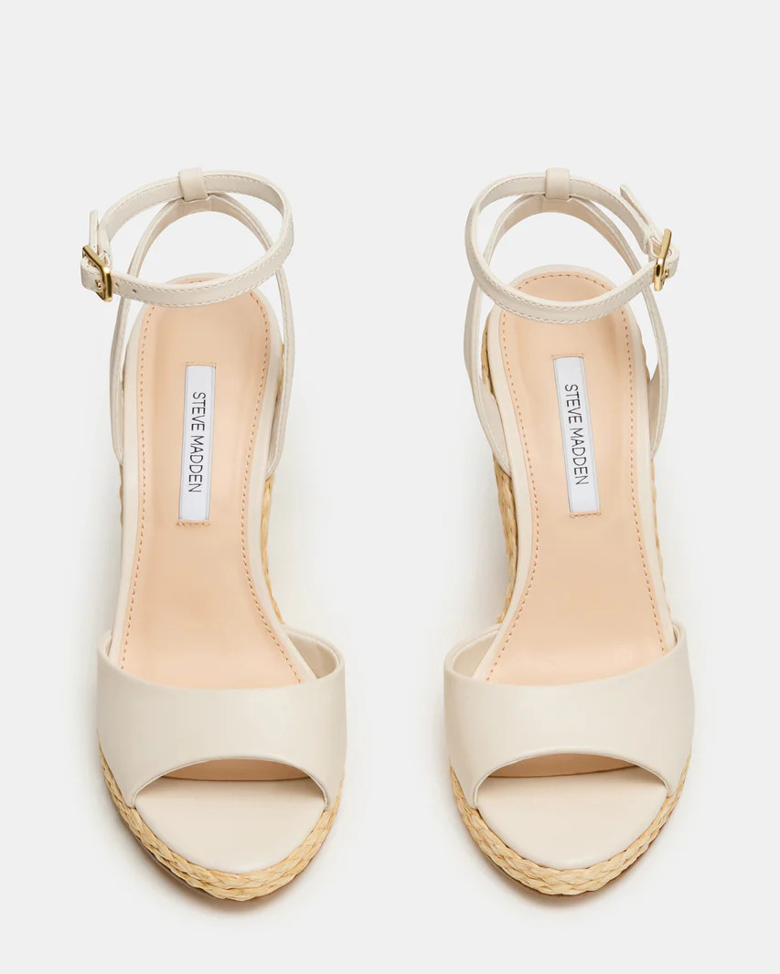 DEVIN Bone Leather Espadrille Wedge Women's Sandal | Steve Madden (US)