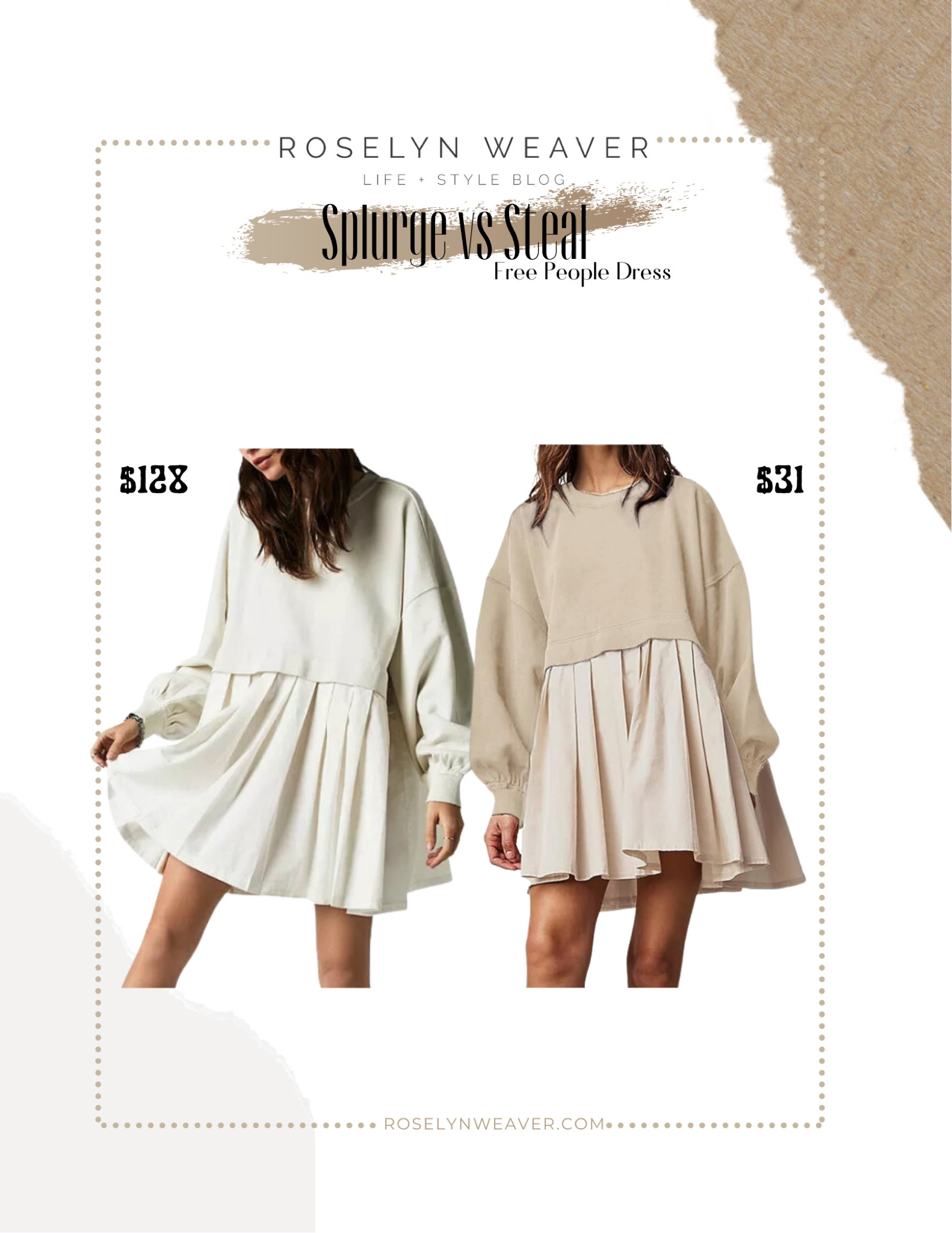 Splurge vs Steal - Free People Eleanor dress

#LTKfindsunder100 #LTKsalealert #LTKfindsunder50