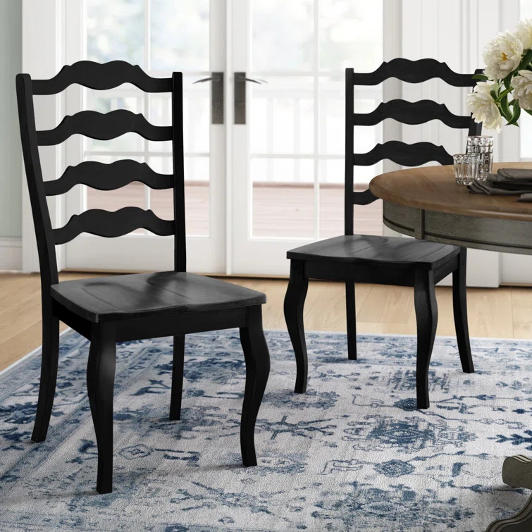 Huling Solid Wood Ladder Back Side Chair (Set of 2) | Wayfair North America