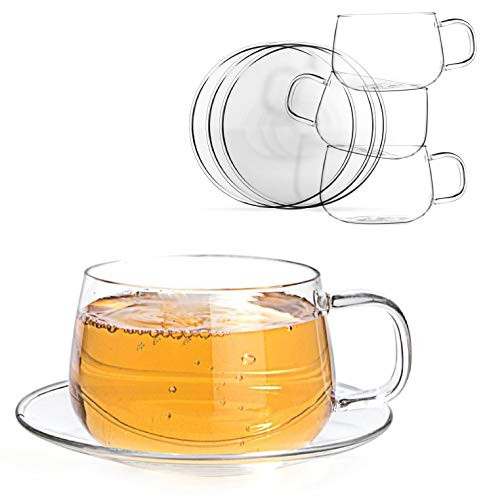 Tealyra - La Lune - Glasses - 10.1-ounce - Set of 4 - Clear and Lightweight Glass Tea and Coffee ... | Amazon (US)