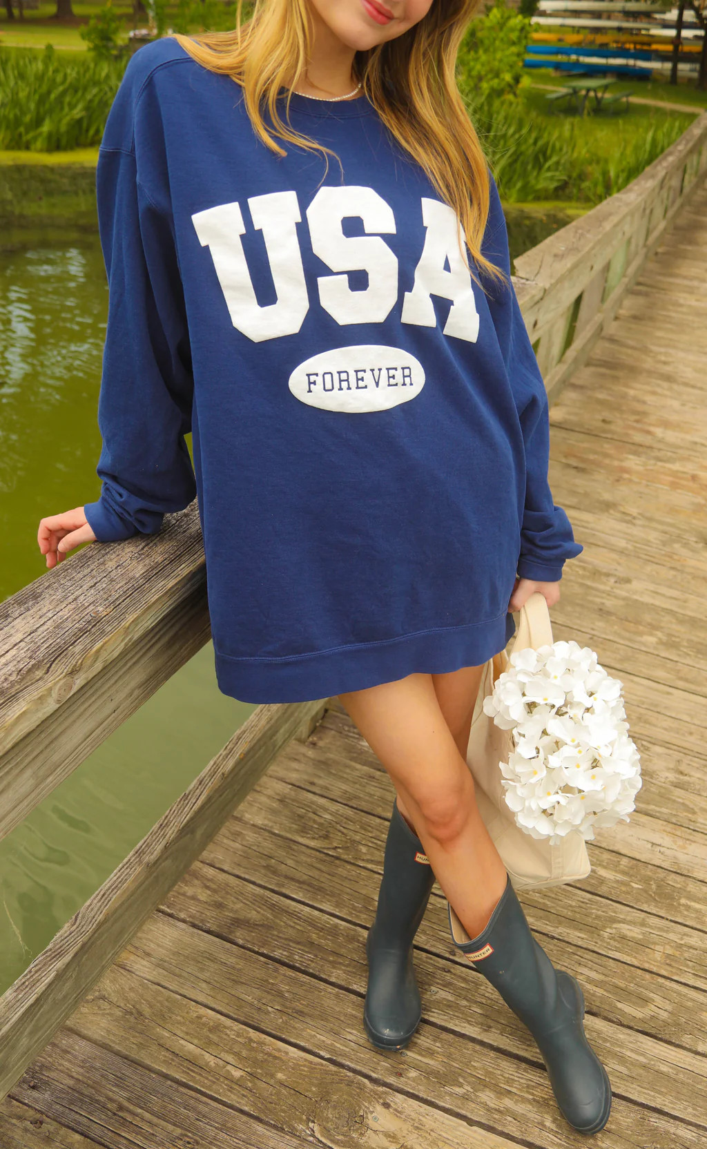 friday + saturday: usa forever puff sweatshirt | RIFFRAFF