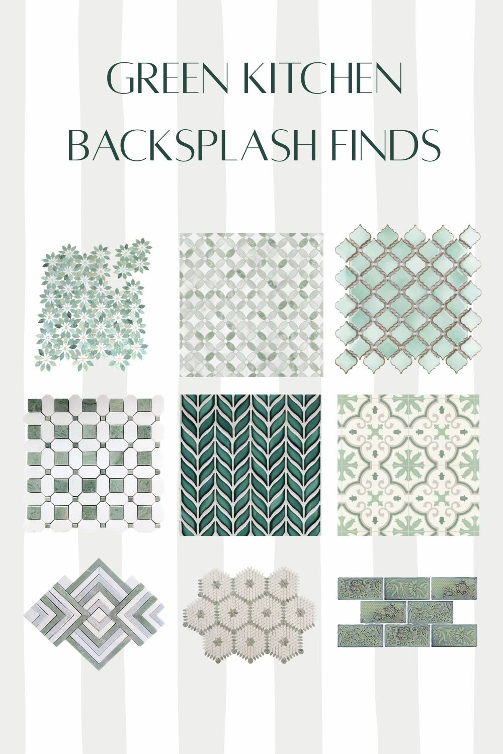 I'm dreaming of a green kitchen. Absolutely loving each of these backsplash options with a variety of patterns, it's so hard to pick.  

 #LTKHome