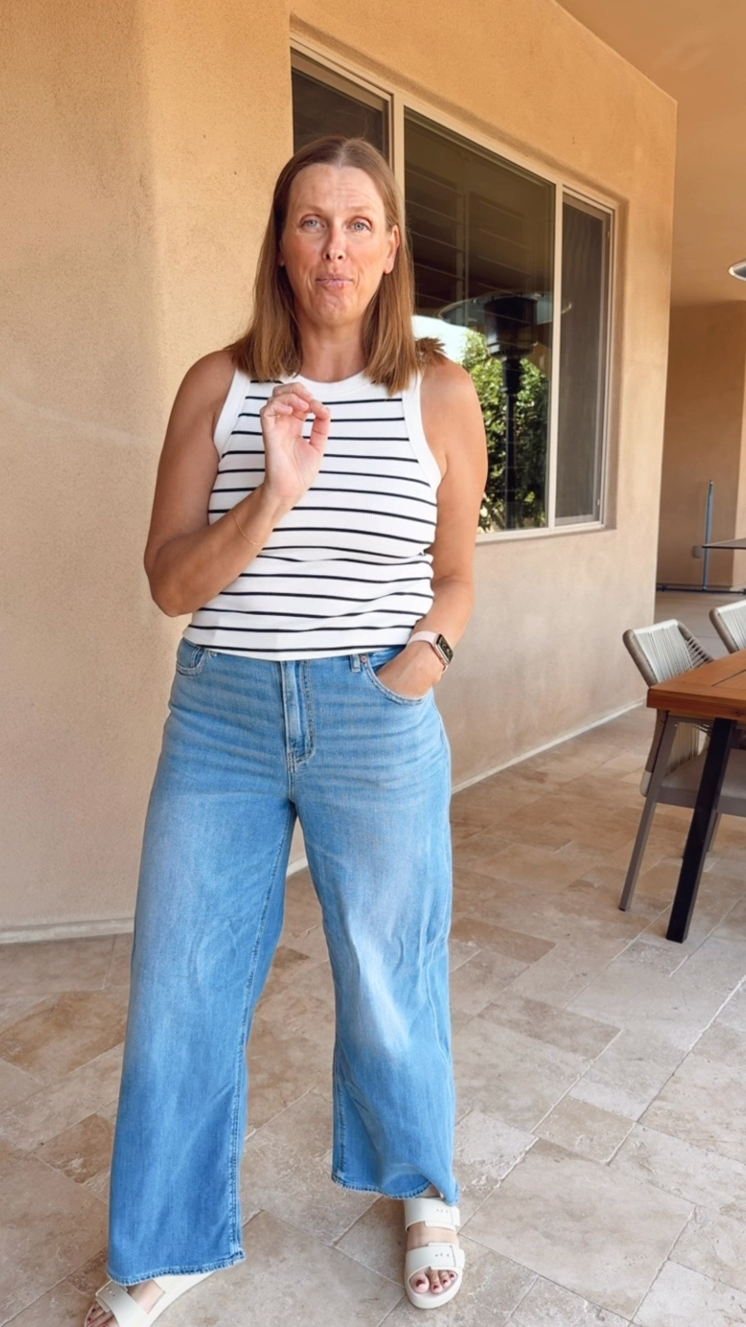 Simple but classic look

Lightweight denim, straight leg jeans, jeans outfit, mom style, spring outfit, striped tank top, affordable outfit, effortless look

#LTKootd #LTKSeasonal #LTKOver40