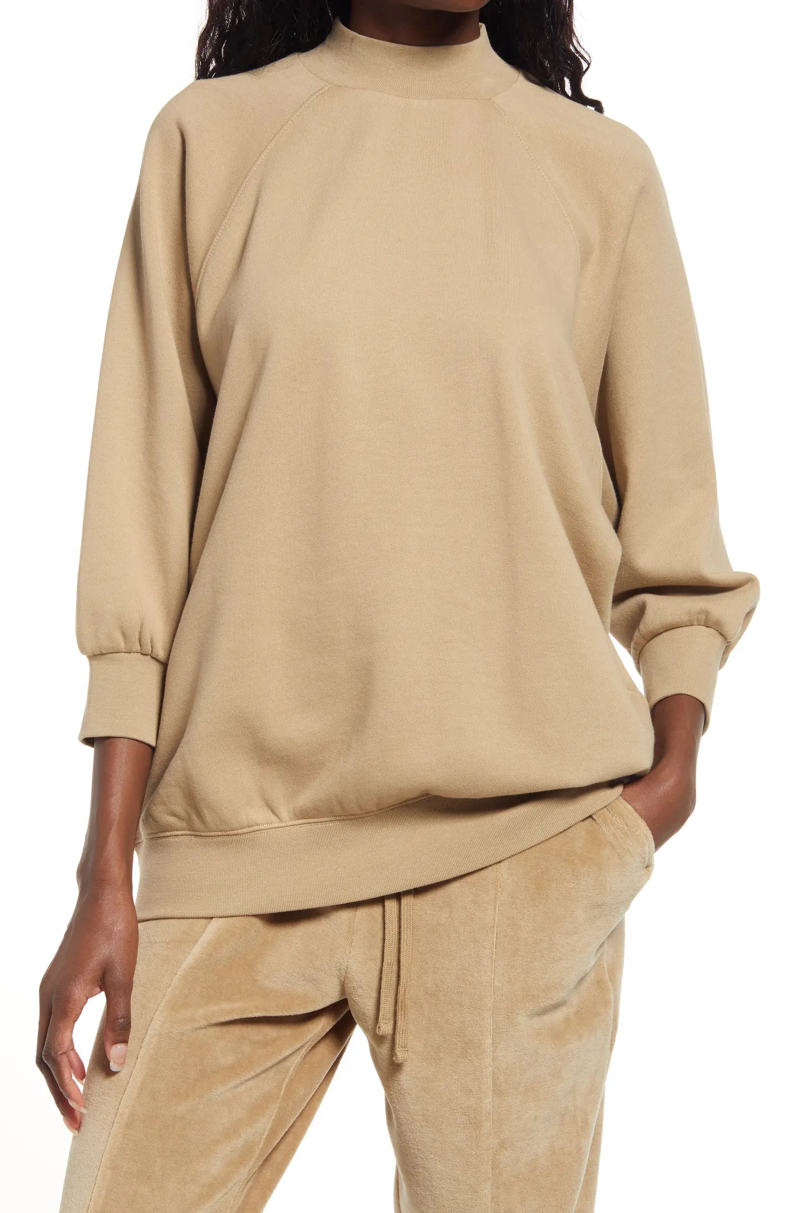 Mock Neck French Terry Pullover | Nordstrom